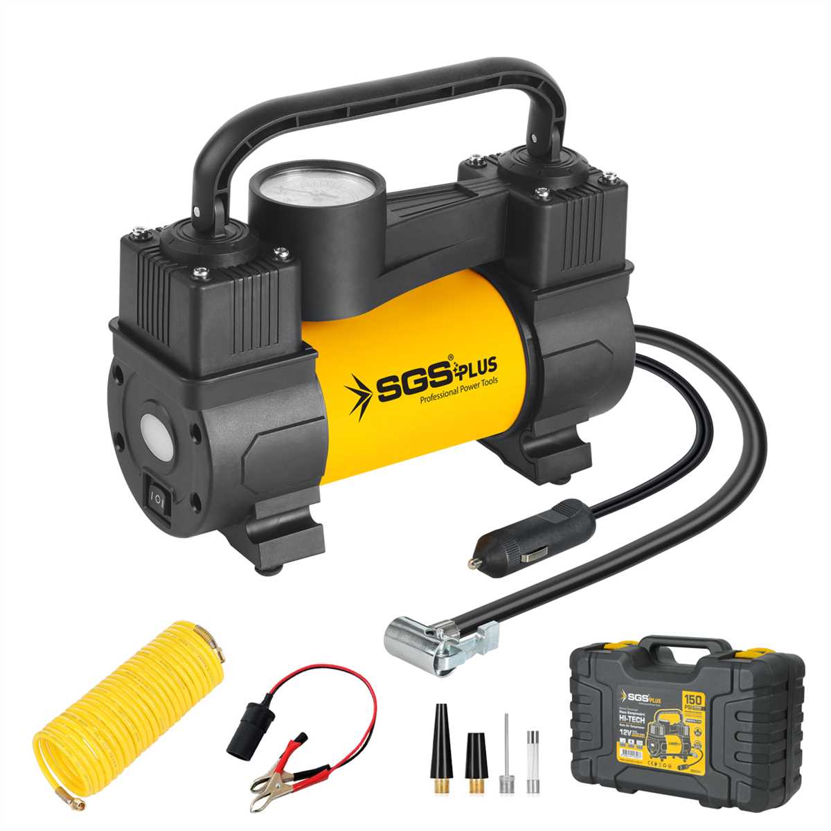 ARAÇ HAVA KOMPRESÖRÜ 12V 150 PSI (BASINÇ GÖSTERGELİ)